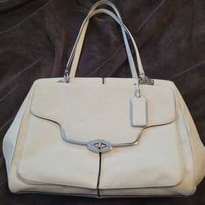 Cream Women's Structured Top-Handle Tote Bag